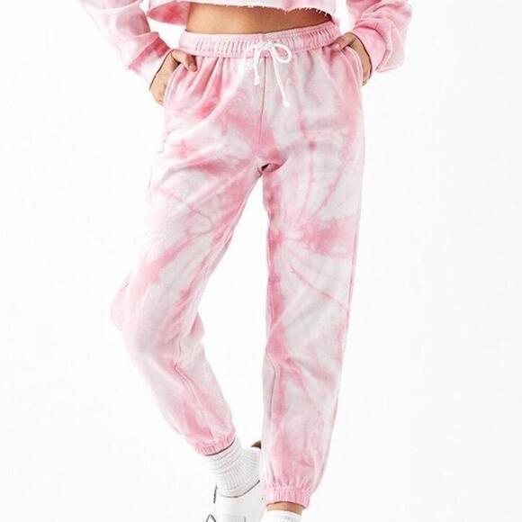 PacSun Pink and White Tie Dye Sweatpants Size XS - Picture 1 of 6